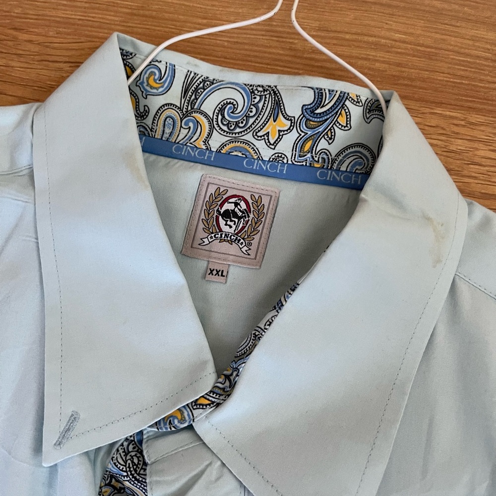 Cinch button down- XXL